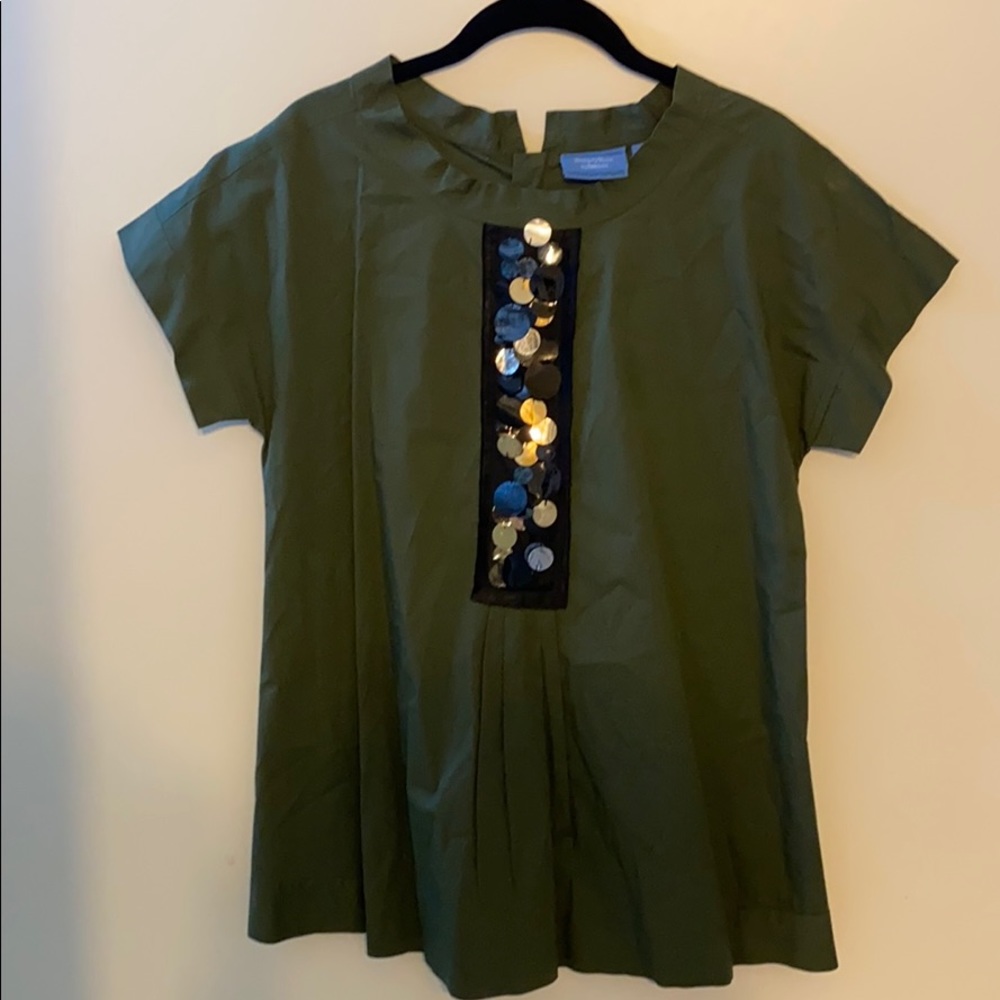 Vera Wang Olive Cotton Shirt